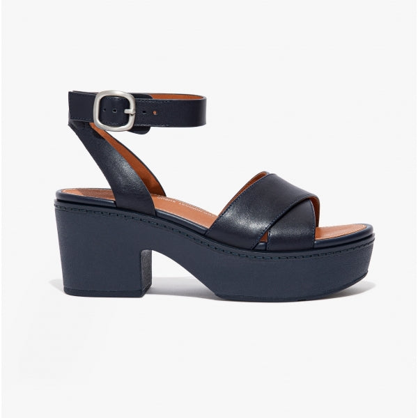 FitFlop PILAR Womens Strappy Platform Sandals Midnight Navy