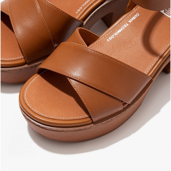 FitFlop PILAR Womens Strappy Platform Sandals Light Tan