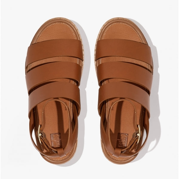 FitFlop ELOISE Womens Espadrille Strappy Wedge Sandals Light Tan