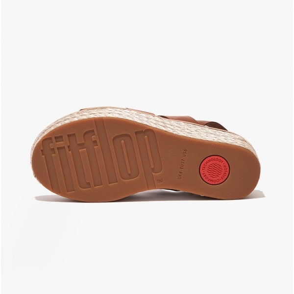 FitFlop ELOISE Womens Espadrille Strappy Wedge Sandals Light Tan