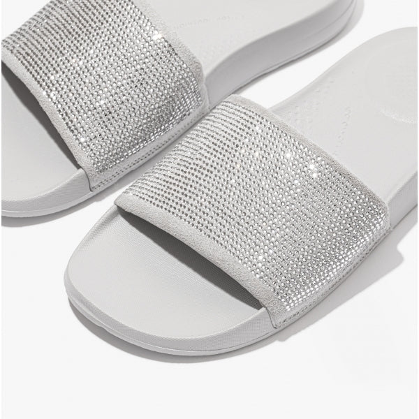 FitFlop iQUSHION Womens Embellished Sliders Soft Grey