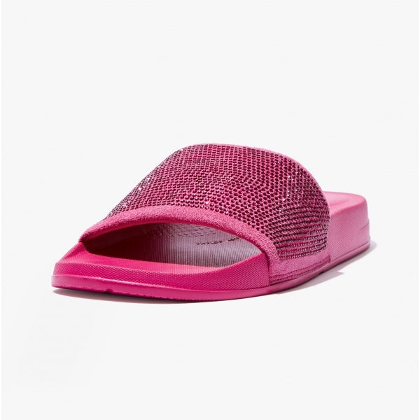 FitFlop iQUSHION Womens Embellished Sliders Fushsia Rose