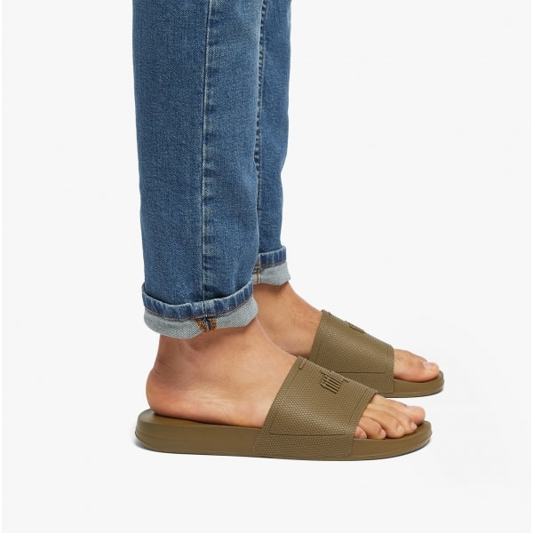 FitFlop iQUSHION Mens Pool Sliders Mossy