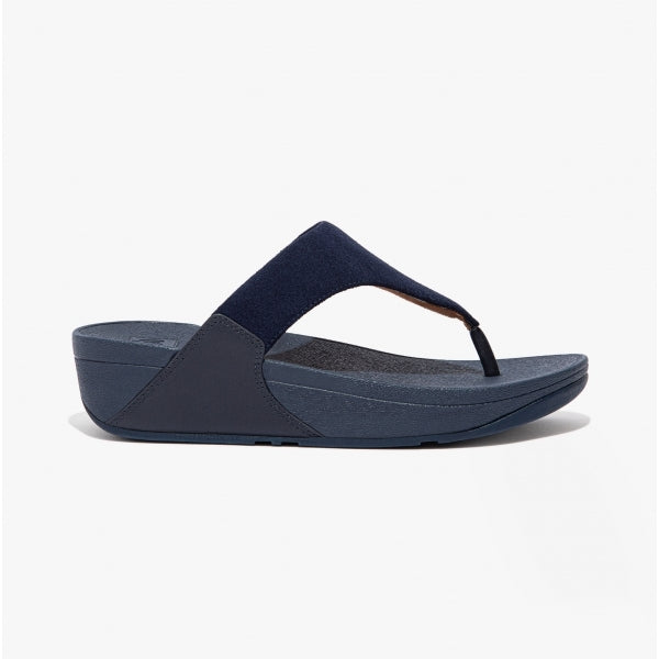 FitFlop LULU Womens Suede Toe-Post Sandals Midnight Navy