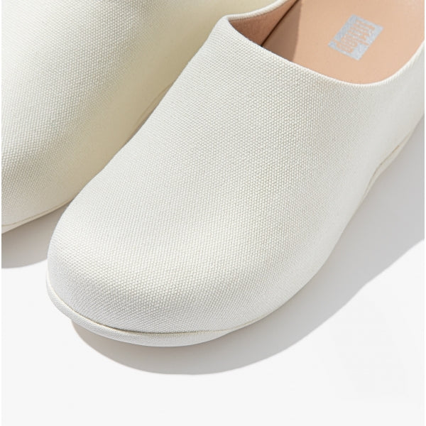 FitFlop SHUV Womens Canvas Clogs Cream