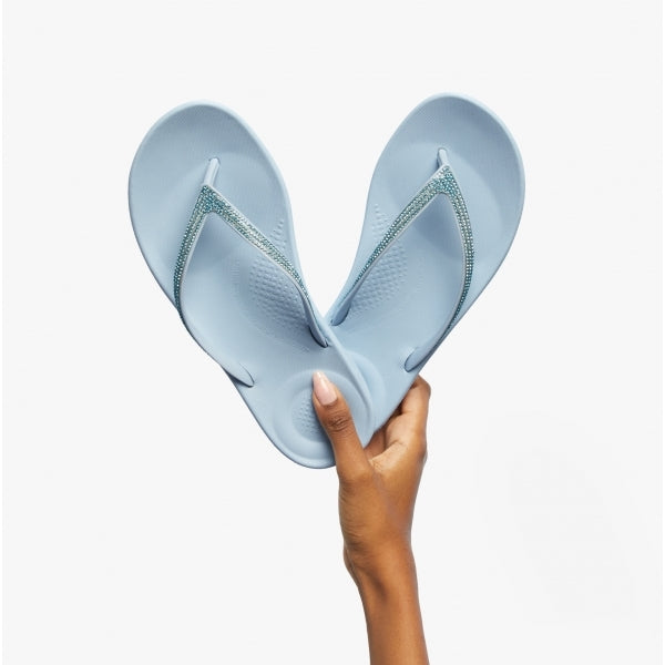 FitFlop iQUSHION SPARKLE Womens Flip-Flops Sky Blue