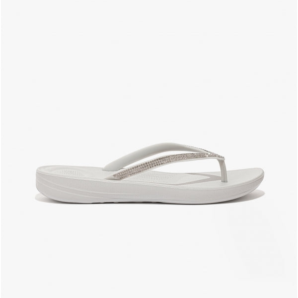 FitFlop iQUSHION SPARKLE Womens Flip-Flops Soft Grey