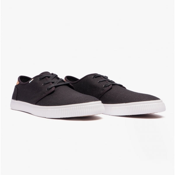 TOMS CARLO Mens Canvas Trainers Black