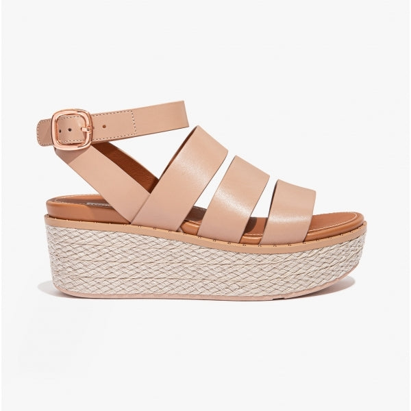 FitFlop ELOISE Womens Espadrille Strappy Wedge Sandals Beige