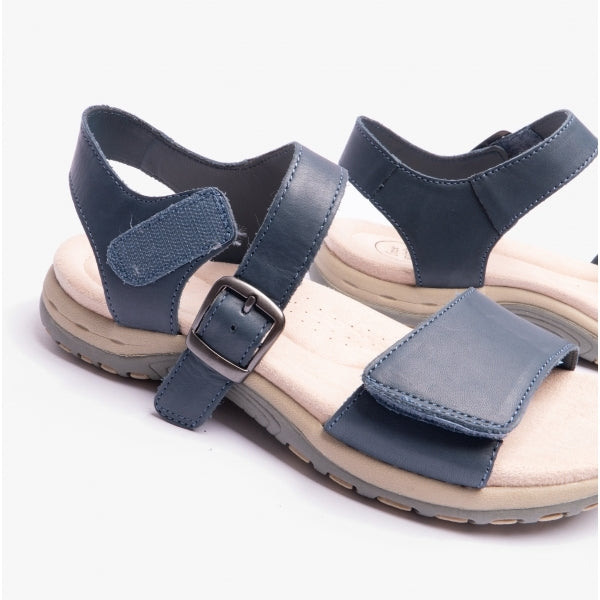 Free Spirit MAINE Womens Soft Leather Sandals Navy