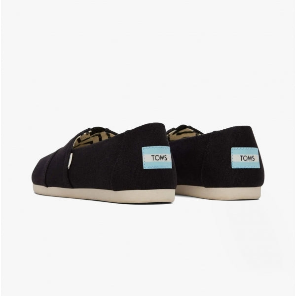 TOMS ALPARGATA Womens Cotton Espadrille Black Chevron