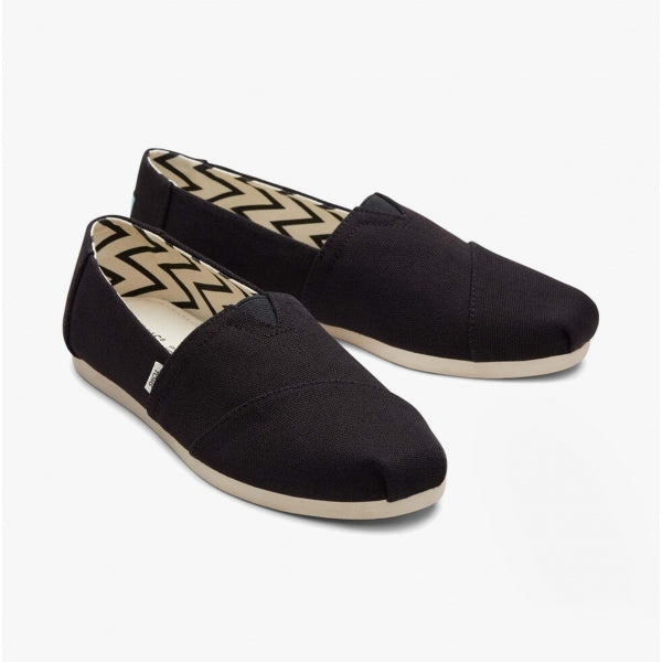 TOMS ALPARGATA Womens Cotton Espadrille Black Chevron