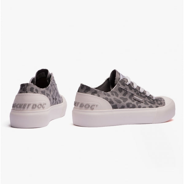 Rocket Dog JAZZIN PLUS Womens Leopard Platform Trainers Grey