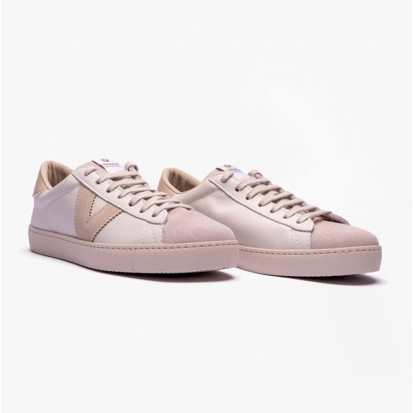 Victoria BERLIN LEATHER & SPLIT Womens Trainers White/Nude