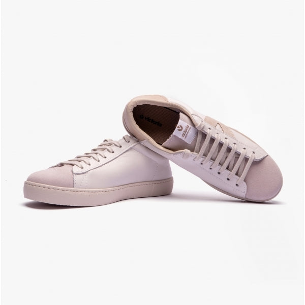 Victoria BERLIN LEATHER & SPLIT Womens Trainers White/Nude