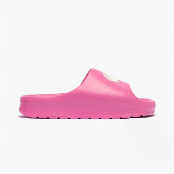 Lacoste CROCO 2.0 Womens Cushioned Sliders Pink/Off White