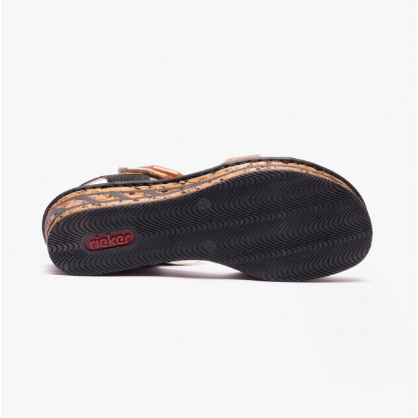 Rieker 68176-64 Womens Sandals Beige Multi