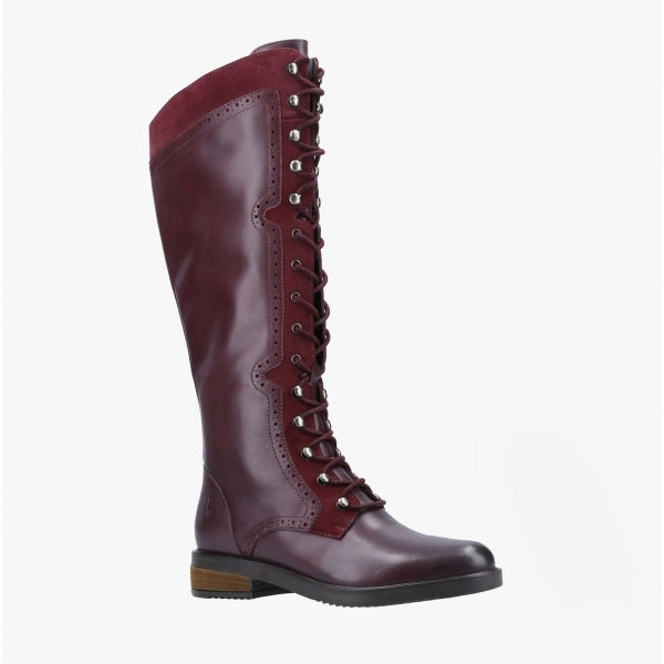 Hush Puppies RUDY Womens Leather Tall Boots Dark Red
