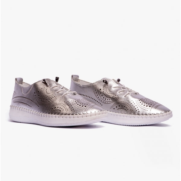 Lotus KATYA Womens Bungee-Lace Trainers Silver