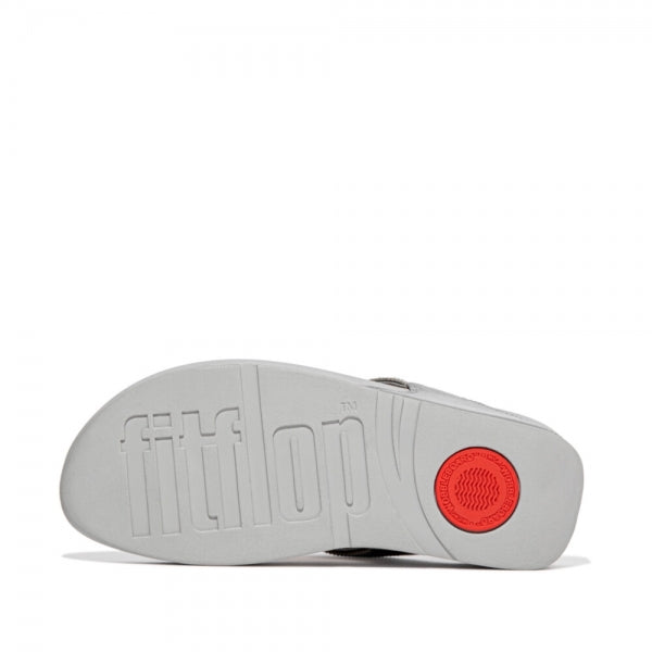 FitFlop LULU LASERCRYSTAL Womens Toe-Post Sandals Silver