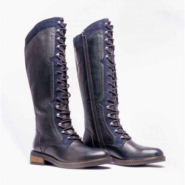 Hush Puppies RUDY Womens Leather Tall Boots Navy