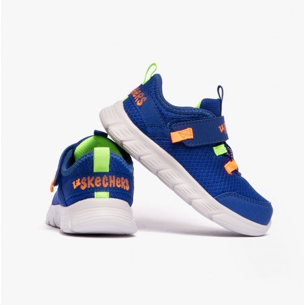 Skechers 407303N/BLOR COMFY FLEX - RUZO Boys Trainers Blue/Orange