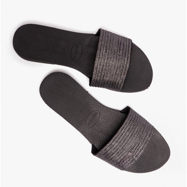 Havaianas HAV YOU MALTA METALLIC City Womens Sliders Black