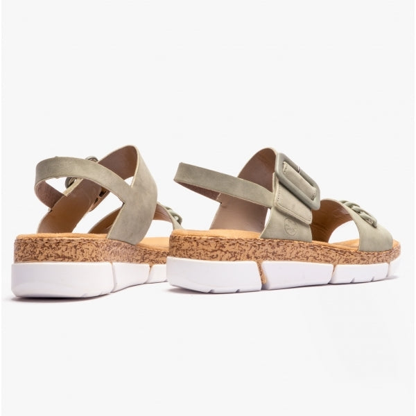 Rieker V2350-52 Womens Sandals Green