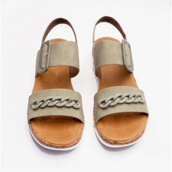Rieker V2350-52 Womens Sandals Green