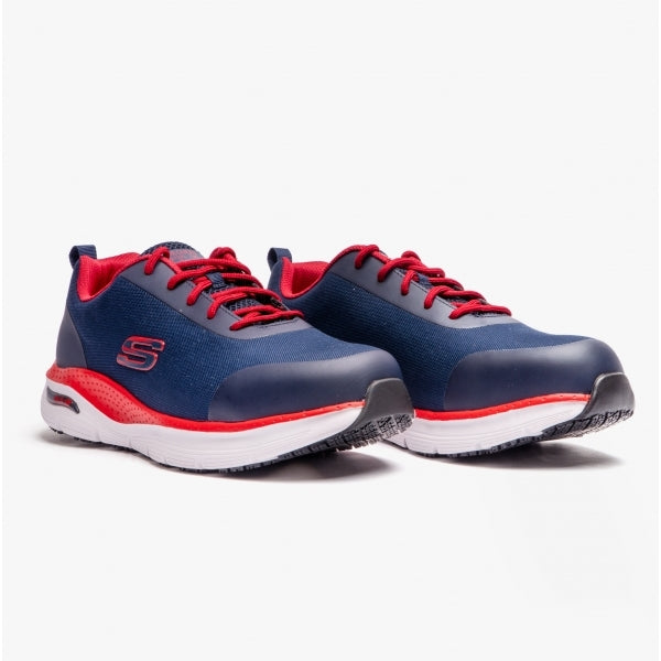 Skechers Work 200086EC ARCH FIT SR - RINGSTAP Mens Safety Trainers Navy/Red