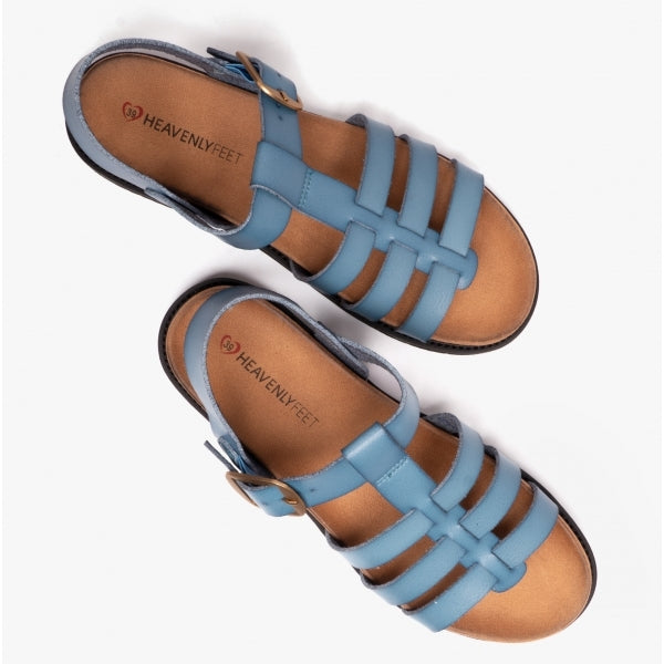 Heavenly Feet SALTWATER Womens Slingback Sandals Blue