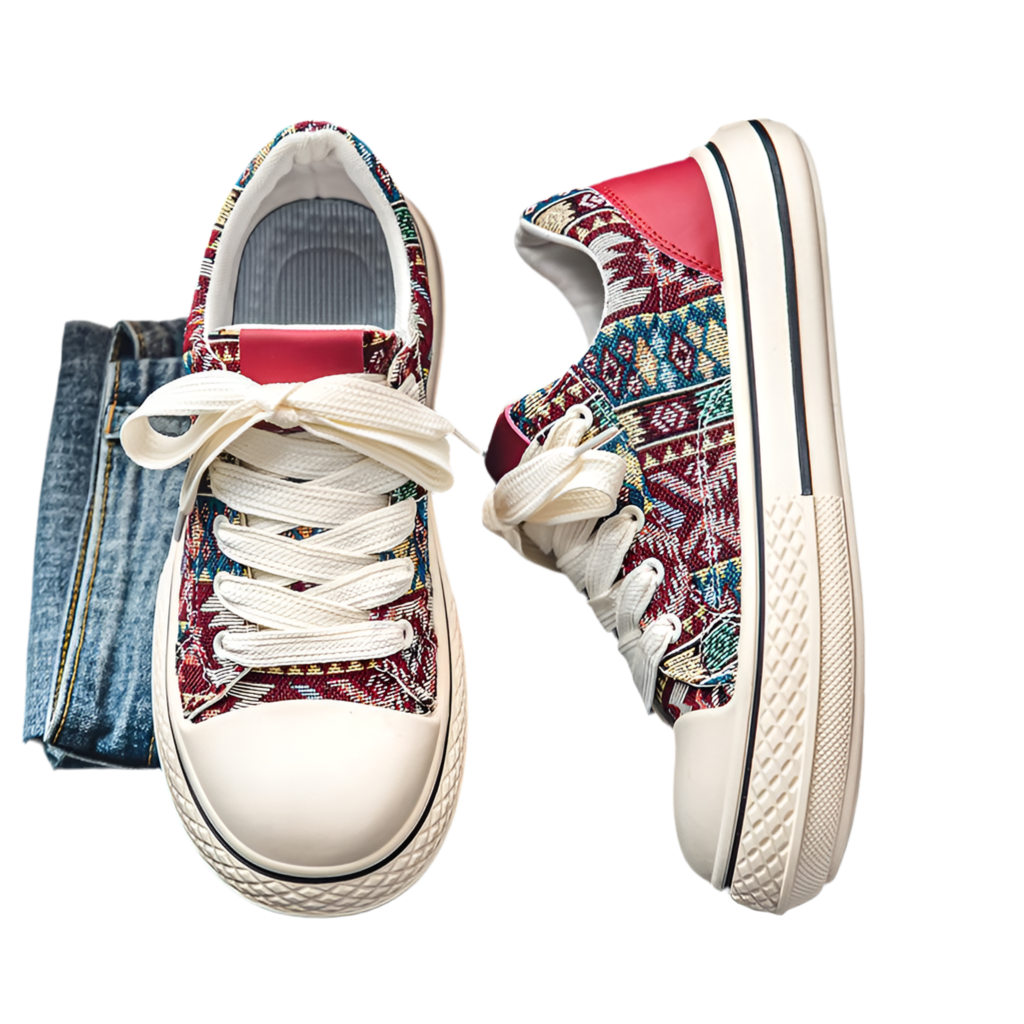 Casual Graffiti Embroidered Canvas Shoes