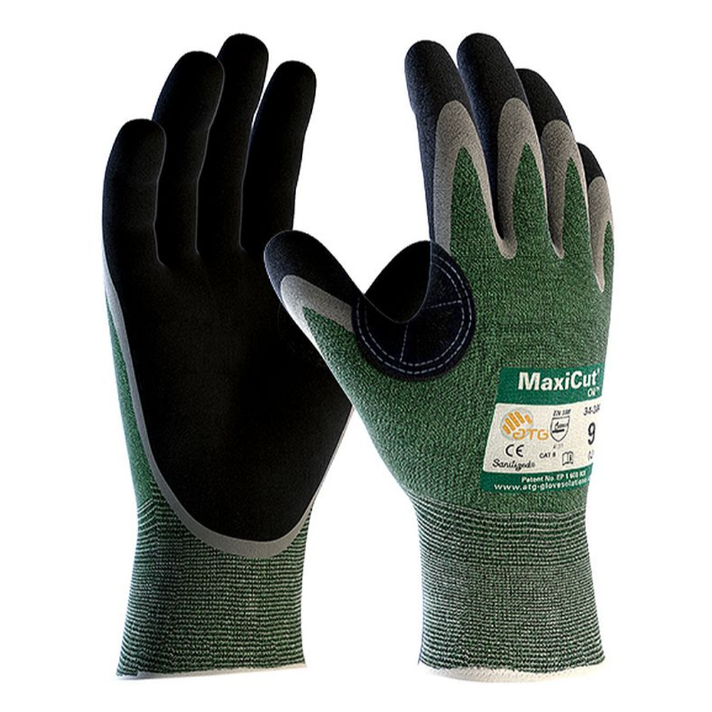 ATG MaxiCut 34-304 Palm Coated Oil Resistant Grip Cut Gloves (12 Pack)