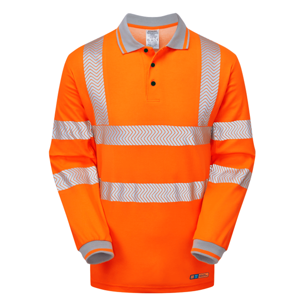 PULSAR LIFE LFE926 NB Hi-Vis Long Sleeve Orange Polo Shirt