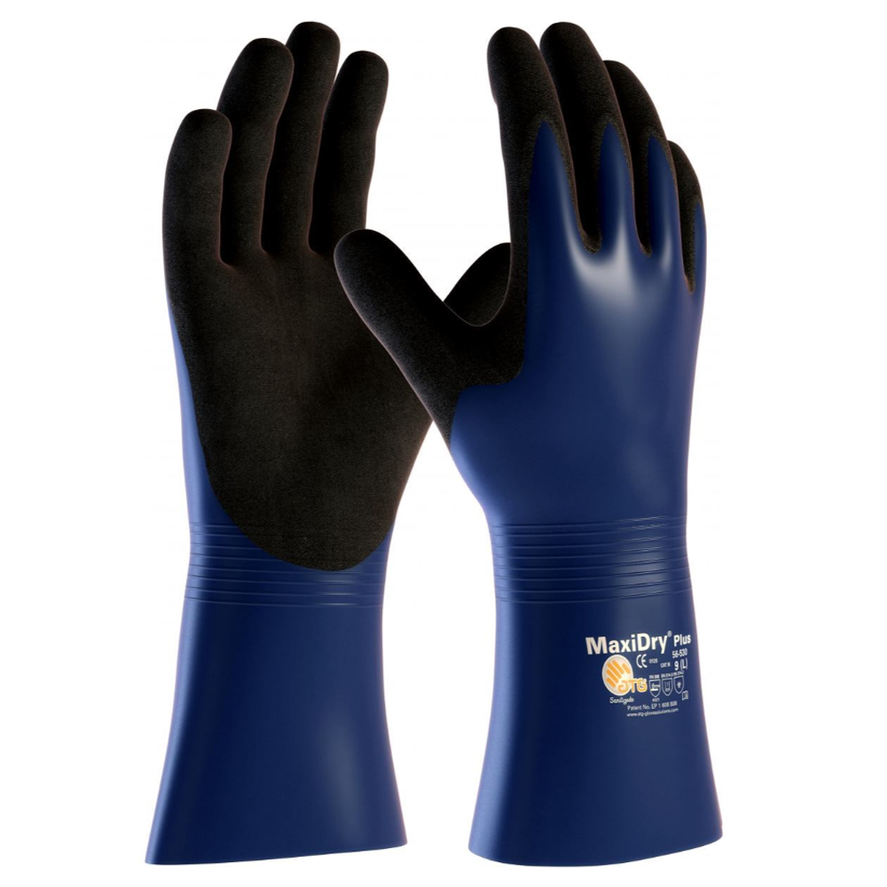 ATG MaxiDry Plus 56-530 Light Chemical Protection Gauntlet Gloves (12 Pack)