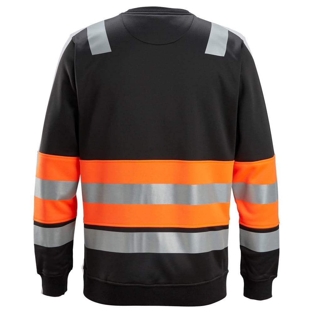 Snickers 8031 High-Vis Class 1 Sweatshirt Black/Orange 2XL