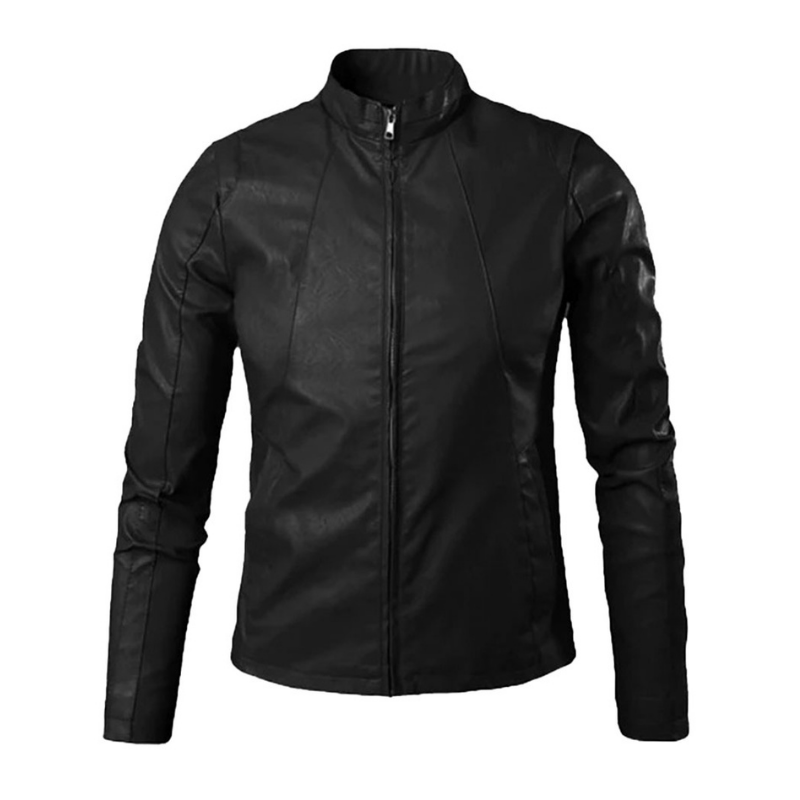 Men's Leather Biker Jacket | Black