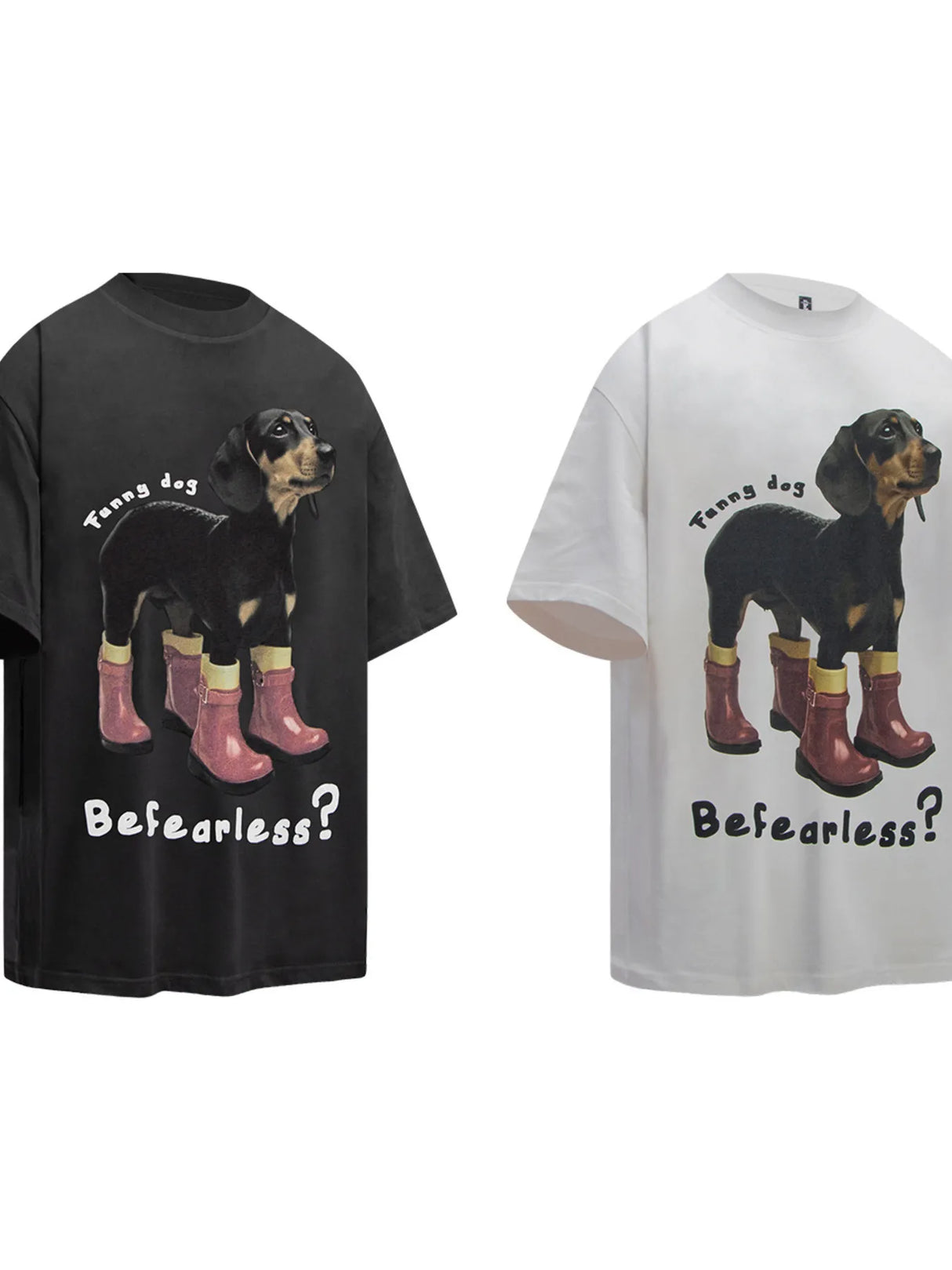Men's Funny Dog Round Neck Casual T-Shirt
