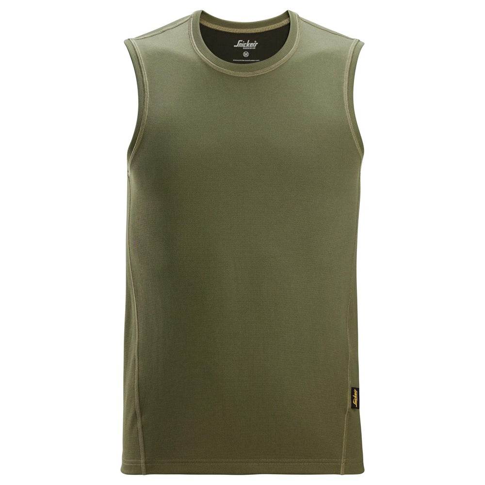 Snickers 2956 Stay Fresh Tank Top T-Shirt Khaki Green Small