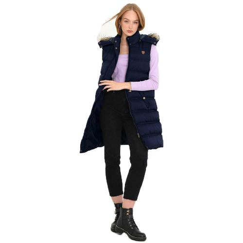 Ladies Brave Soul Hoplong Padded Gilet-2