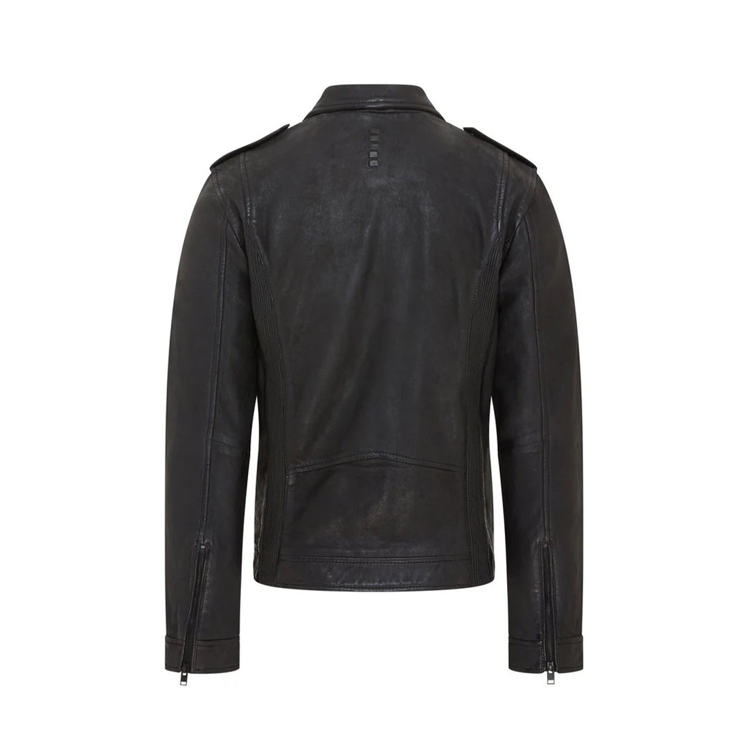 Men's Biker Style Leather Jacket | Black