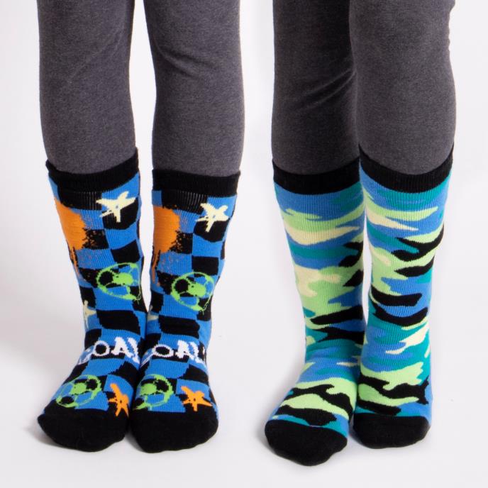 Totes Toasties ORIGINAL SLIPPER-SOX (Twin Pack) Kids Football/Camo