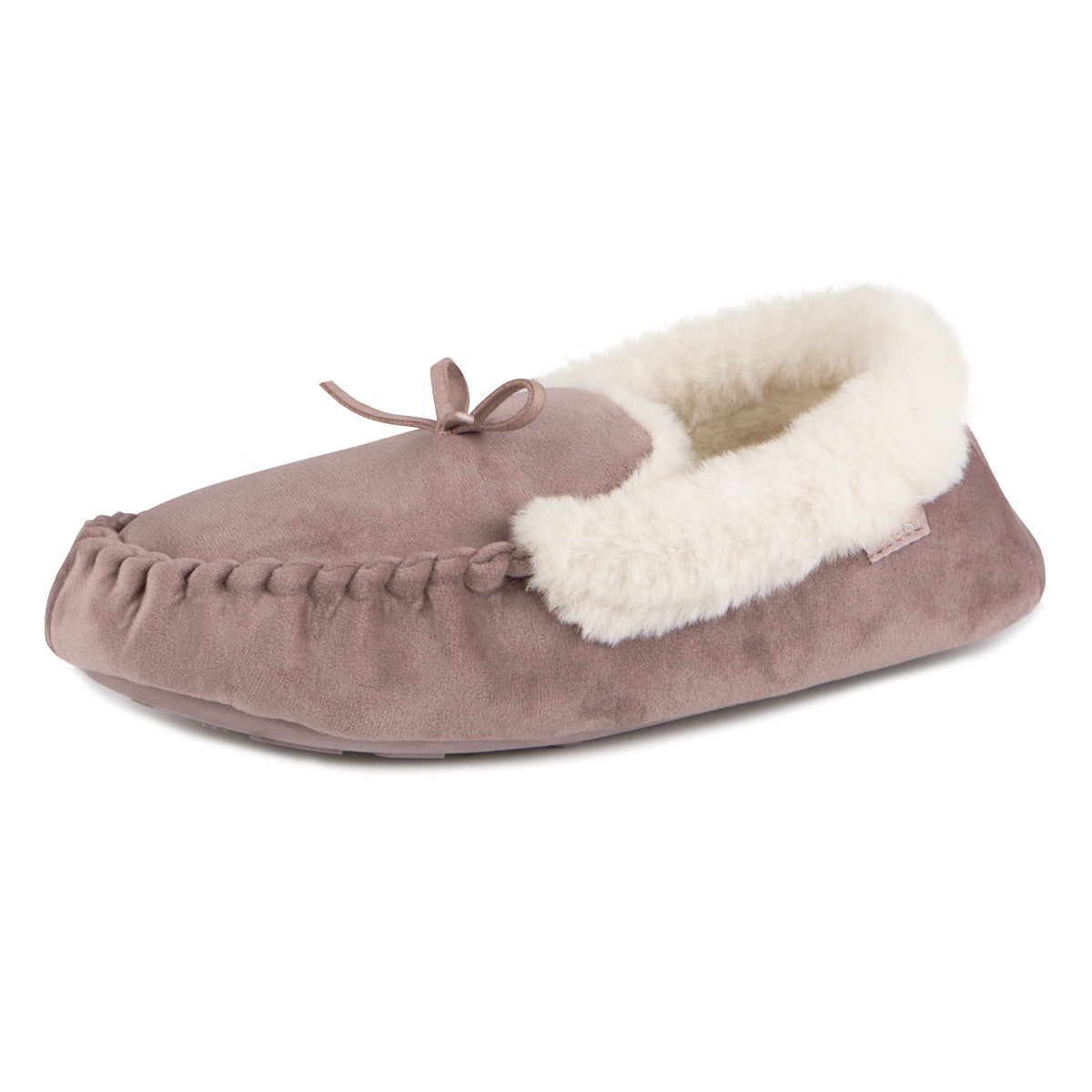 Totes Toasties VELOUR MOCCASIN Slippers Womens Mink