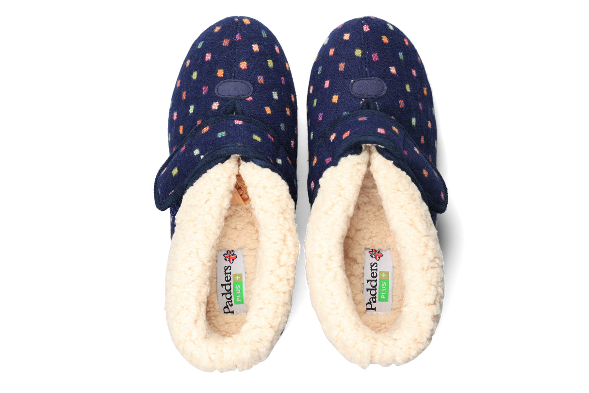 Padders BESS Womens Boot Slippers Navy