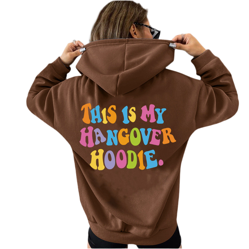 Women’s “THIS IS MY HANGOVER HOODIE” – Oversized Drop Shoulder Hoodie with Back Print