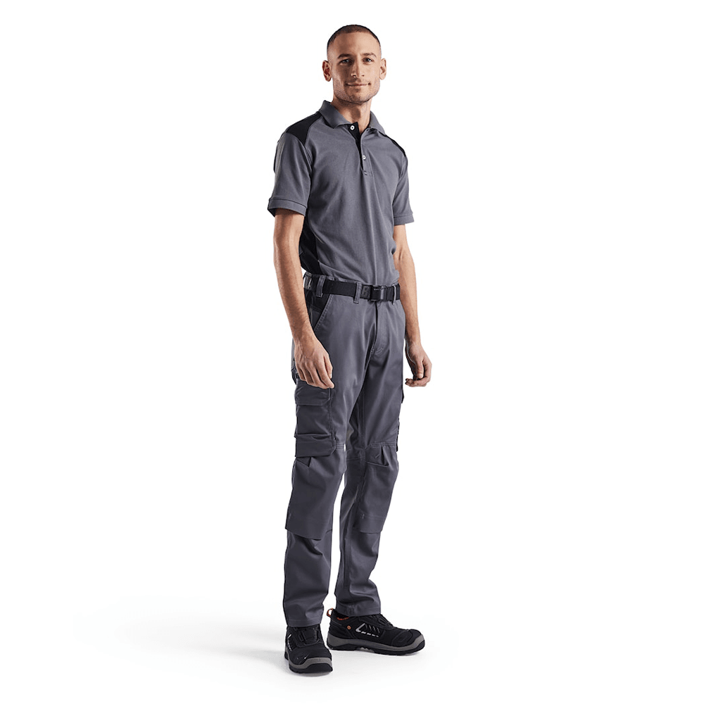 Blaklader 1448 Industry Stretch Kneepad Trousers Mid Grey/Black