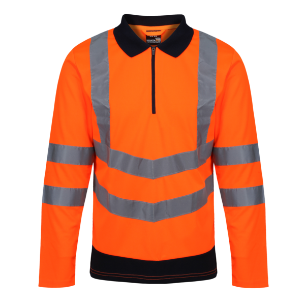 Mens Regatta Hi Vis Long Sleeve Polo Shirt - TRS192
