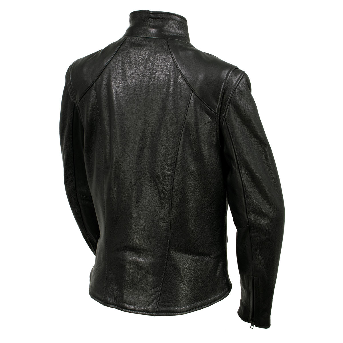 Women's Café Racer Motorcycle Leather Jacket | Black