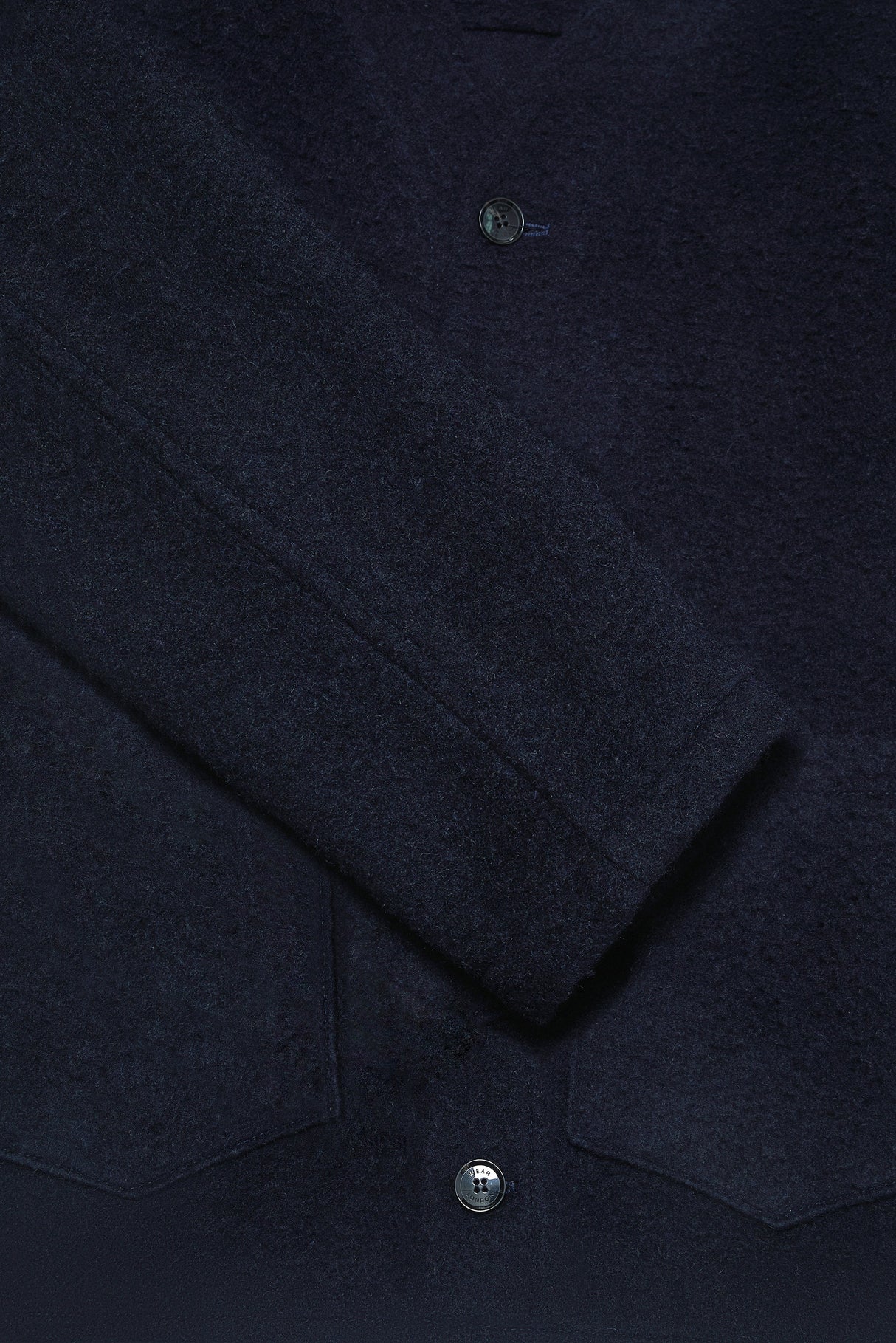 Fleming V-Neck Shacket - Navy Casentino Wool