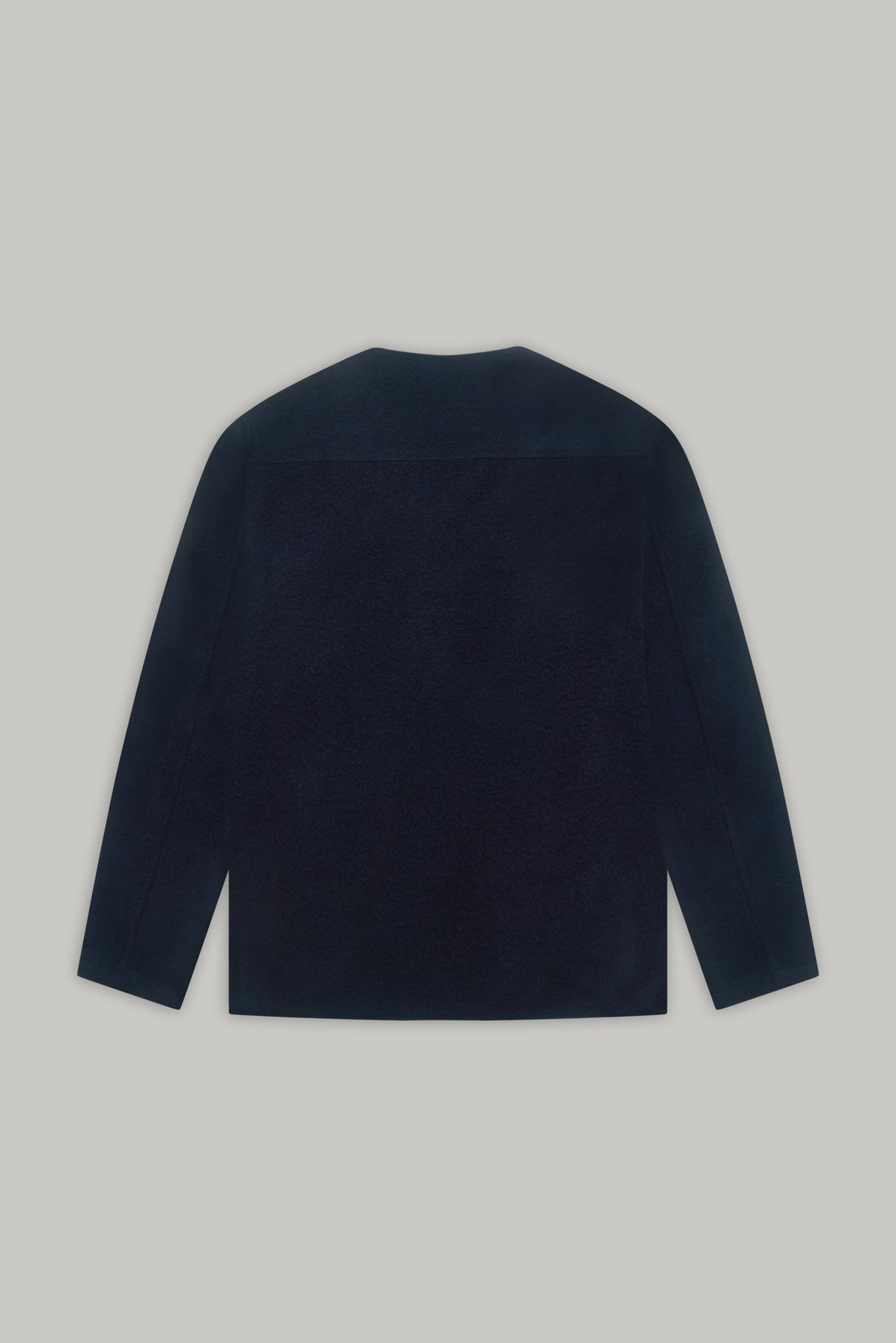 Fleming V-Neck Shacket - Navy Casentino Wool